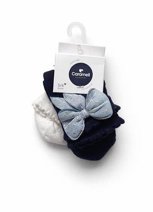 Носки для девочки caramell accessories с бантом и люрексом (2 пары), р. 5/6 (23-26)