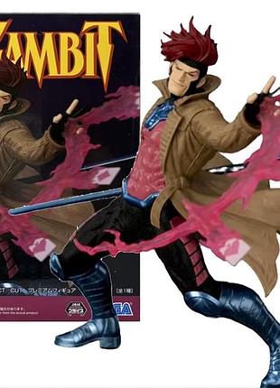 Коллекционная фигурка гамбит реми лебо с эффектами — статуэтка, gambit marvel x-men marvel collectible figure, 18см