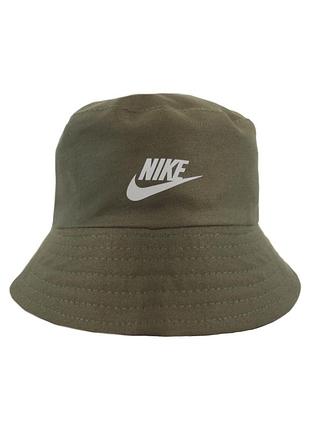 Панама з принтом nike однотонна 55-58 хакі