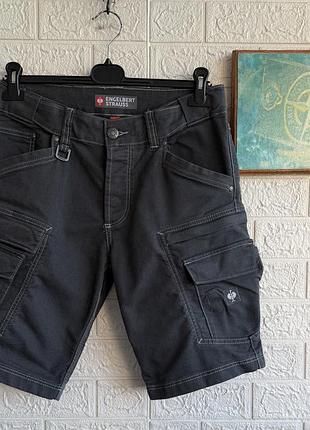 Робочі карго шорти engelbert strauss denim work shorts vintage сірі міцні еластичні зносостійкі р48