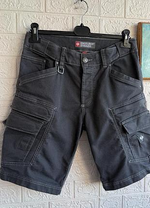 Робочі карго шорти engelbert strauss denim work shorts vintage сірі міцні еластичні зносостійкі р48 3