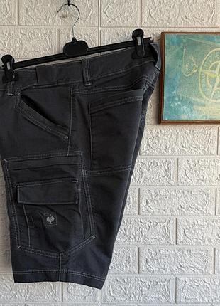 Робочі карго шорти engelbert strauss denim work shorts vintage сірі міцні еластичні зносостійкі р48 4