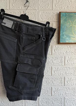 Робочі карго шорти engelbert strauss denim work shorts vintage сірі міцні еластичні зносостійкі р48 5