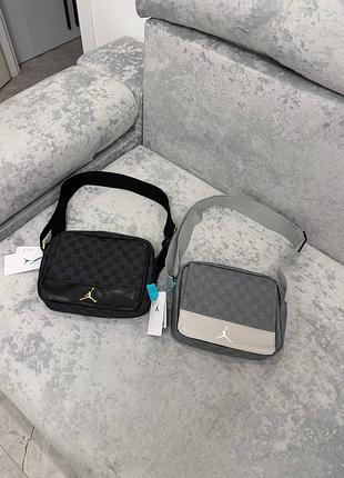 Сумка jordan чорна і сіра барсетка