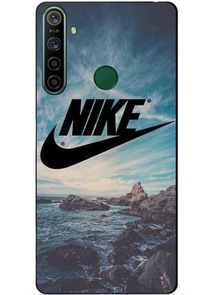 Силиконовый чехол бампер для realme 5i с рисунком nike