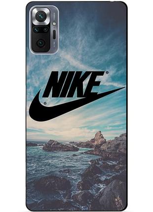 Силиконовый бампер чехол для xiaomi redmi note 10 pro с рисунком nike