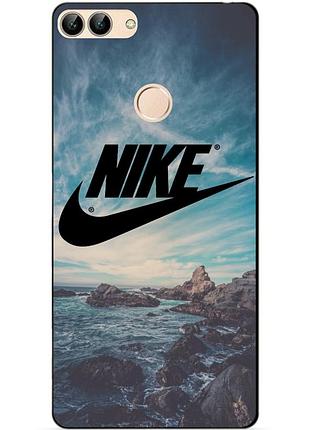 Силиконовый бампер чехол для huawei p smart с рисунком nike