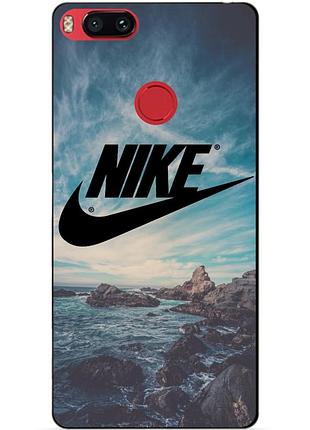 Силиконовый бампер чехол для xiaomi mi a1 с рисунком nike