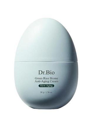 Антивіковий крем для обличчя з пробіотиками та зеленим рисом dr.bio green rice biome anti-aging cream 50 мл