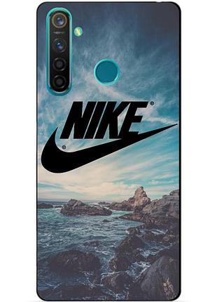Силиконовый чехол бампер для realme q с рисунком nike
