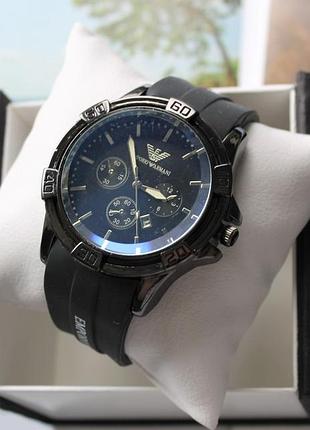 Чоловічий наручний годинник armani total black