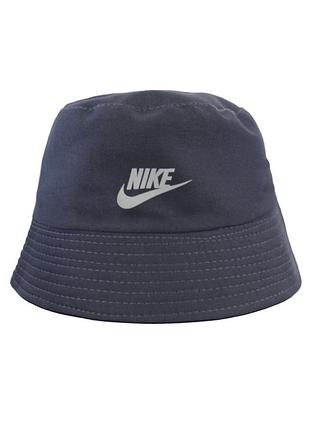 Панама з принтом nike однотонна 55-58 темно-сіра