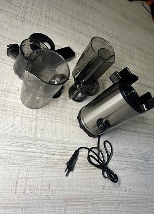 Шнекова соковижималка gdor sj-008 slow juicer (130 вт), срібляста