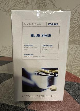 Чоловіча туалетна вода korres blue sage eau de toilette, 50 мл