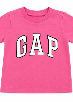 Детская футболка gap для девочки, розовая с логотипом. 68см, 6-9 мес.