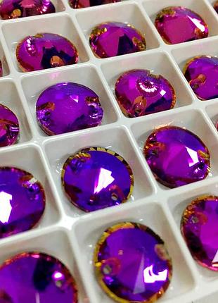 Пришивные риволи lux 14мм цвет violet blue, 1шт