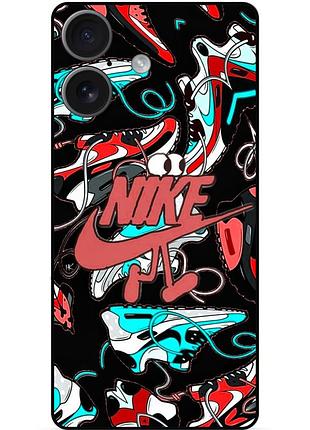 Чехол силиконовый бампер для iphone 17 с рисунком найк nike