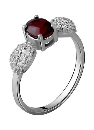 Срібне кільце 925 проби з натуральним рубіном 1.865ct, родоване, розмір 18, вага 2.89г