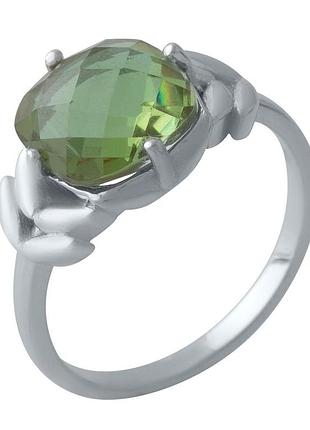 Серебряное родированное кольцо 925 пробы с султанитом 3.87ct, размер 17, вес 4.09 г (2007494)