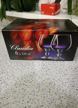 Набір 6 келихів для коньяку bohemia claudia по 250 мл