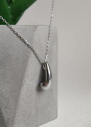 Серебряное колье родированное 925 пробы, без камней, вес 3.76г, 45-50см