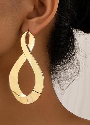 Серьги бижутерия длинные объемные "8ка"