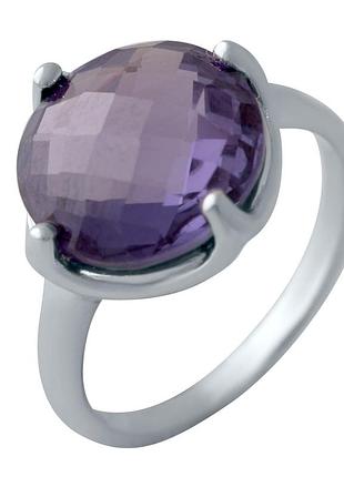 Срібне кільце родоване з олександритом 8.208ct, проба 925, жіноче, розмір 18