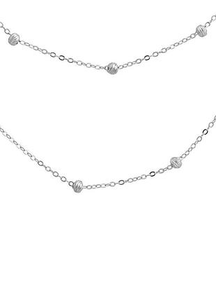 Серебряное колье родированное без камней 925 проба, 3.52 гр, 40-45 см (2145776)