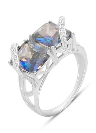 Срібне кільце 925 проби з містик топазом 10.899ct, родоване, 18 розмір, 5.66 гр