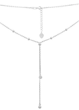 Серебряное колье родированное 925 пробы без камней 3.21 гр 45-50 см (2196969)