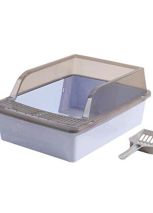 Туалет для кішок taotaopets 263303 blue котячий лоток із лопаткою 1 шт.