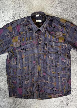 Вінтажна шовкова сорочка christian dior monsieur xxl 100% silk