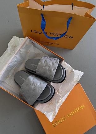 Louis vuitton pillow slides light grey premium