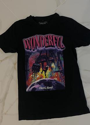 Футболка mister tee wonderful, чорна, принт, s, оригінал