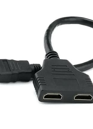 Адаптер розгалужувач hdmi на 2 hdmi (спліттер) / комутатор / чорний