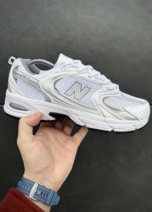 Кроссовки new balance 530 мужские белые с серым нью баланс 530 бело-серебристые
