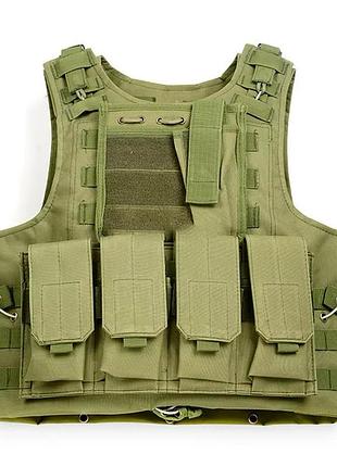 Жилет тактичний плитоноска molle олива зелена