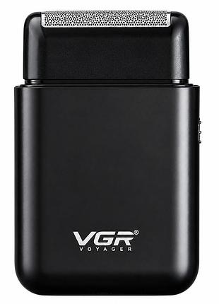 Сеточная электробритва vgr v-390 аккумуляторная бритва шейвер с триммером для мужчин 5 вт черный