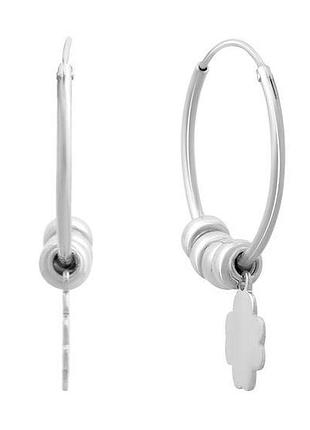 Серьги-подвески высокогокачества 2134442 серебряные родированные без камней 925 пробы конго