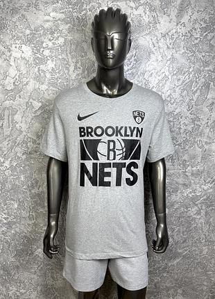 Nike tee nba футболка xl размер спортивная серая с принтом