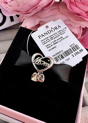 Шарм пандора срібло 925 намистина pandora підвіска «дякую, мамо» кліпса бусина на браслет оригінальна пандора нова бірка пломба