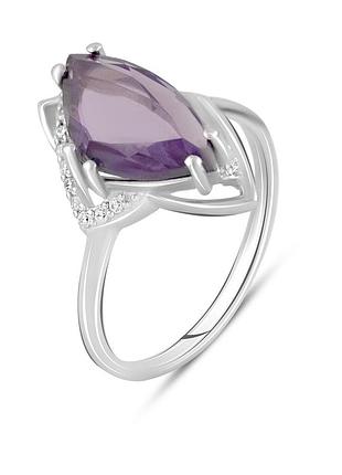 Срібне родоване кільце з олександритом 4.943ct, проба 925, розмір 18, вага 3.74 г