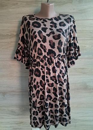 Леопардовое платье boohoo 48р