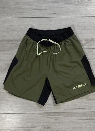 Хакі технологічні спортивні шорти адідас текрекс adidas terrex trail running khaki, s, оригінал