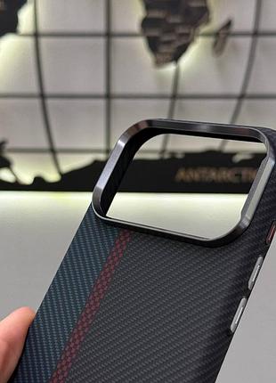 Чехол carbon pattern magsafe для iphone 17 pro, противоударный карбоновый чехол с magsafe iphone 17 pro 5