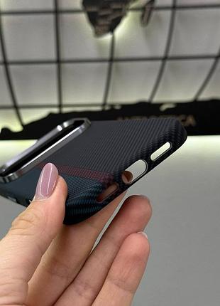 Чехол carbon pattern magsafe для iphone 17 pro, противоударный карбоновый чехол с magsafe iphone 17 pro 7