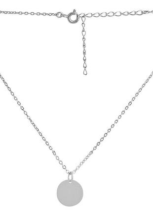 Колье серебряное родированное, проба 925, без камней, вес 2.88 г, длина 45-50 см