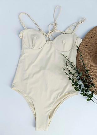 Купальник с плетеными бретелями zara