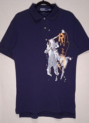 Темно-синее поло polo ralph lauren; размер m