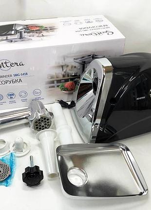 Мясорубка suntera smg-5418b 1800 вт, электромясорубка для шинковки, мясорубка электрическая металл